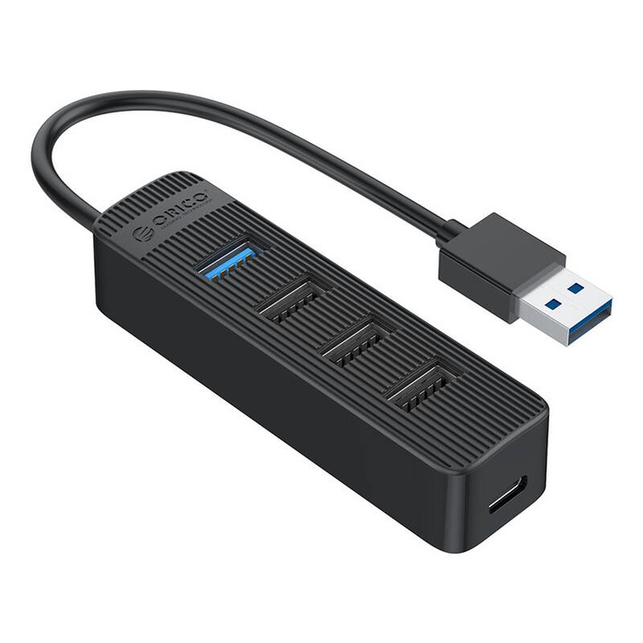 Orico TWU32-4A USB хъб, 1x USB 3.0 + 3x USB 2.0, черен, 93x25x19mm