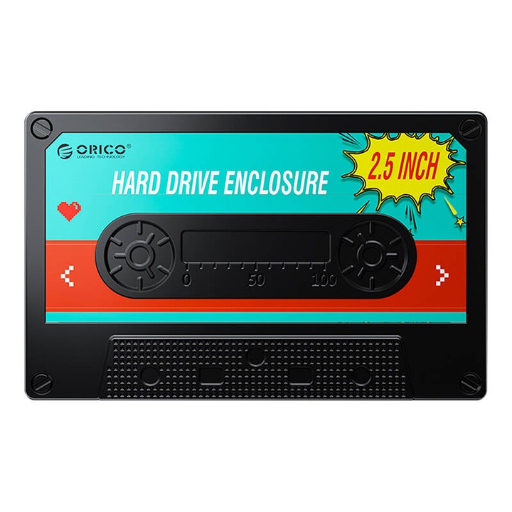 HDD/SSD кутия, Orico, 2.5", 6TB, USB-A към Micro-B, 128x80x14mm, черен