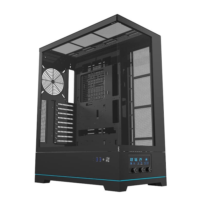 Компютърна кутия Darkflash DY451L ATX, 9 разширителни слота, 420 мм дължина на GPU, черен, 568x258x451 mm