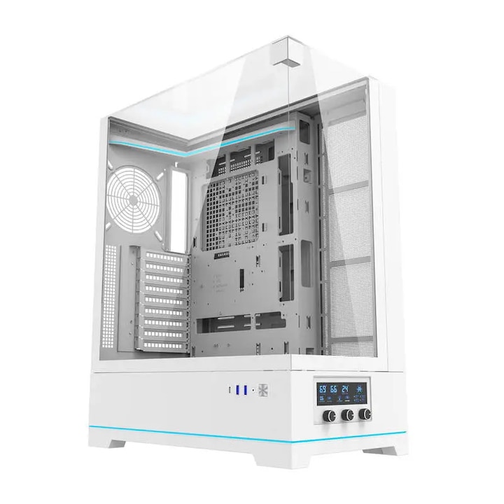 Carcasa Darkflash C285P, mid tower, sticla securizata, suport ATX, 400x285x425mm, neagra
