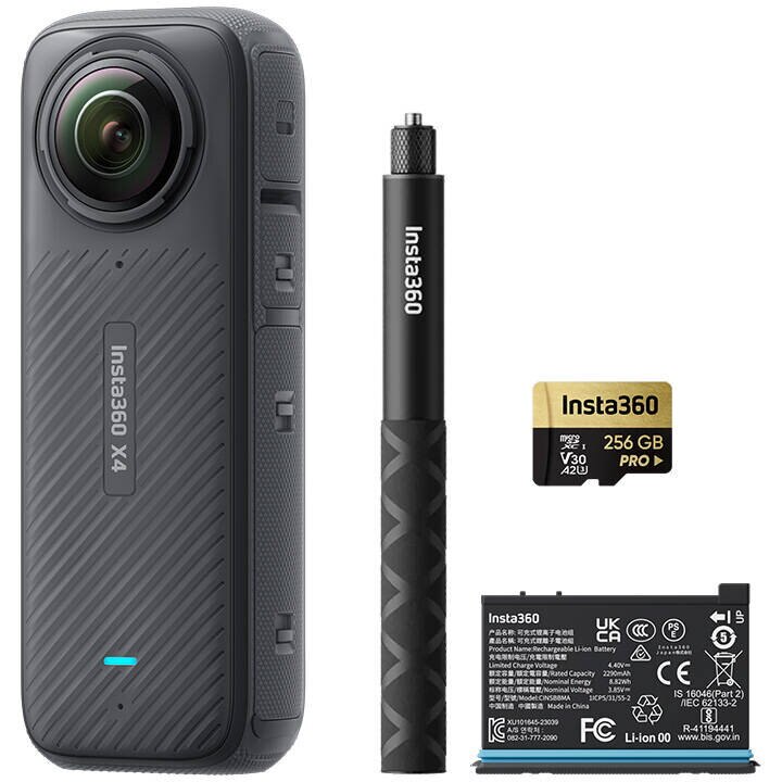 Camera Insta360 X4, 8K, 72MP, card 256GB, selfie stick 114cm - eMAG.ro