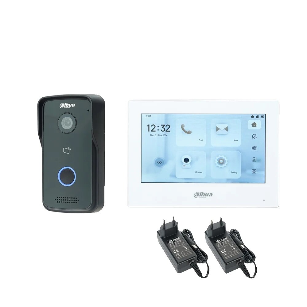 Interfon video IP, 7 inch, comunicare audio bidirectionala