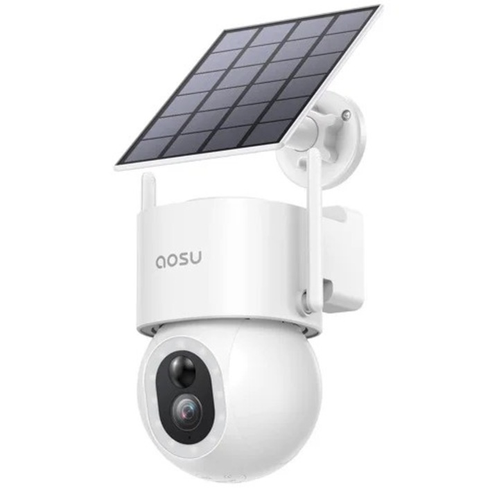 Camera de supraveghere, vedere panoramica 360°, alimentare solara, montare pe perete