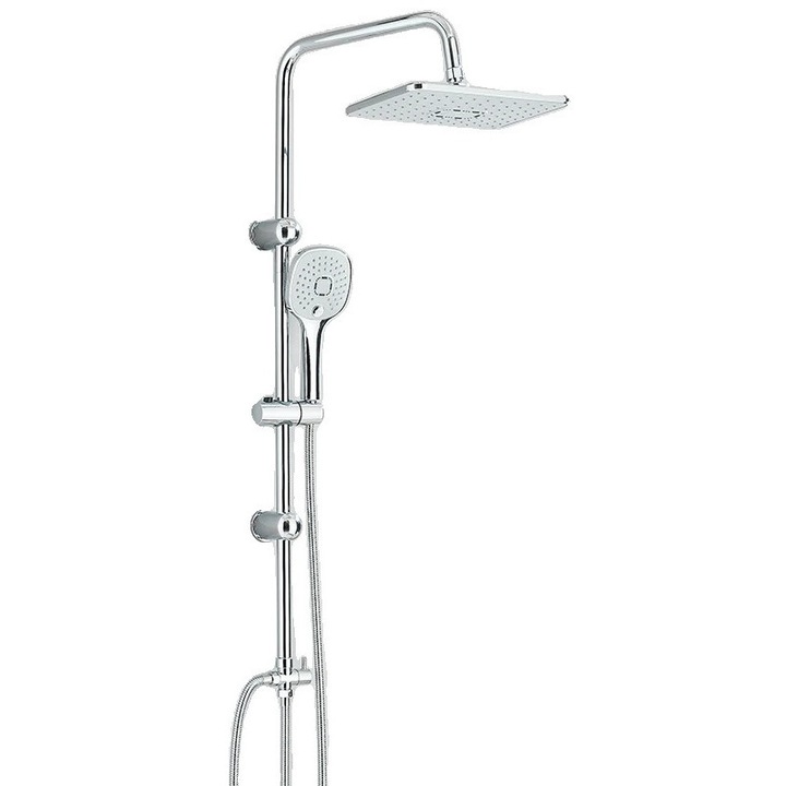 Zuhanycsap szett, modern design, állítható magasságú 70x120cm, króm