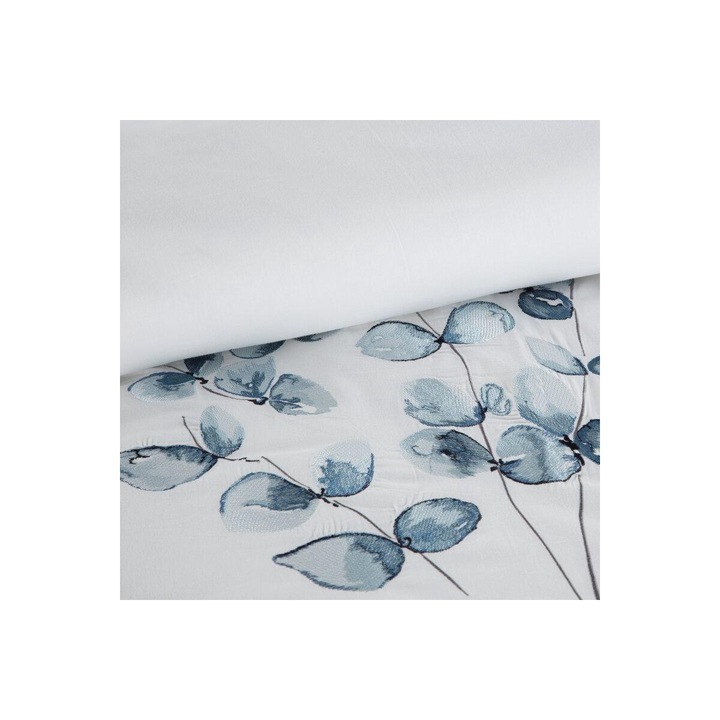 11a Бродиран чаршаф от памук-сатен Бяло 160x200 см - 70x80 см 2 бр.