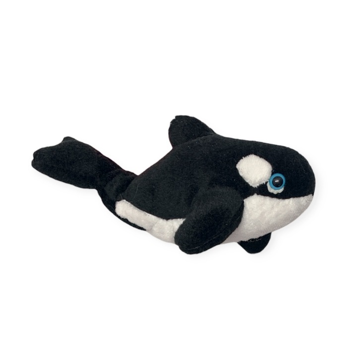 Jucarie de plus Russ Berrie Orco *34137-C 91-5, Balena, Plus moale, Bonete, 20 x 10 cm, Negru