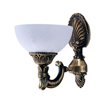 Aplica BUSSY LIGHTING 3035 1 brat E27 1x60W , alama ,metal , finisaj bronz-antiq / sticla alb Aplica BUSSY LIGHTING 3035 1 brat E27 1x60W , alama ,metal , finisaj bronz-antiq / sticla alb