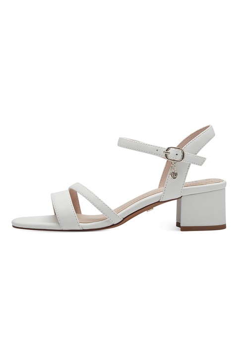 s.Oliver, Сандали от еко кожа с масивен ток, Бял