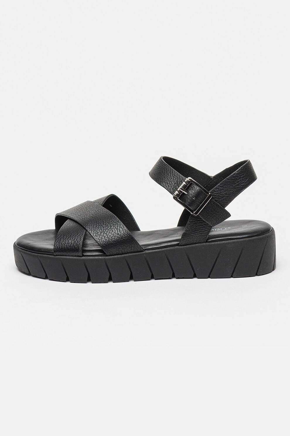 s.Oliver, Sandale wedge cu catarama, Negru, 38