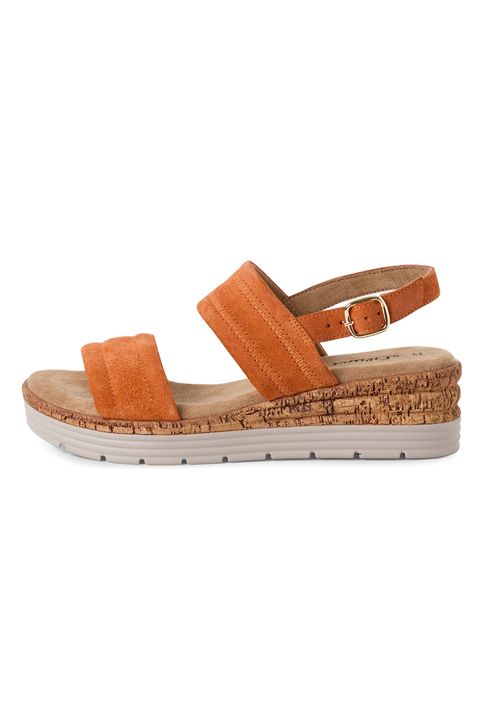 s.Oliver, Sandale wedge cu catarama, Portocaliu stins, 40