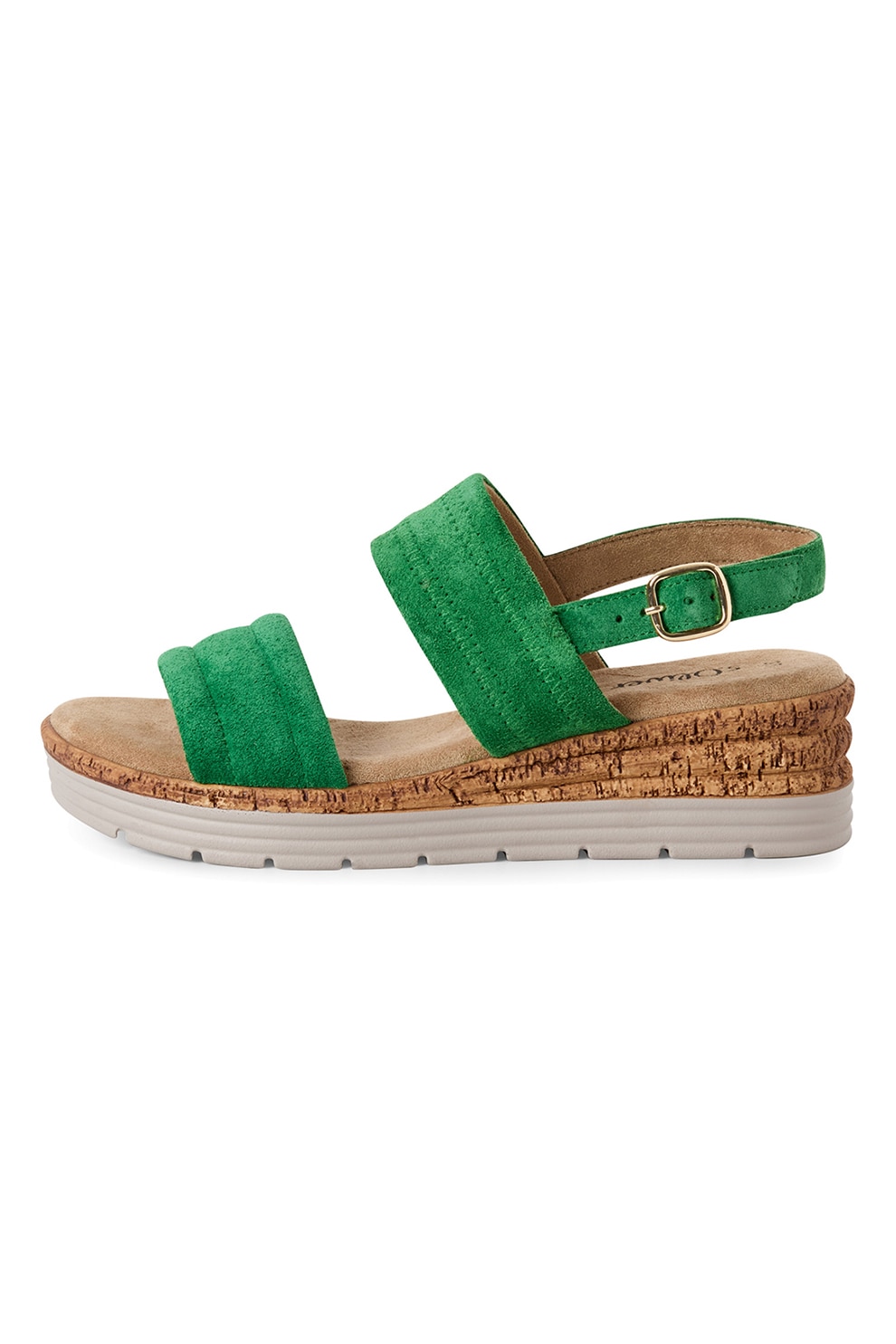 s.Oliver, Sandale wedge cu catarama, Verde marin, 38