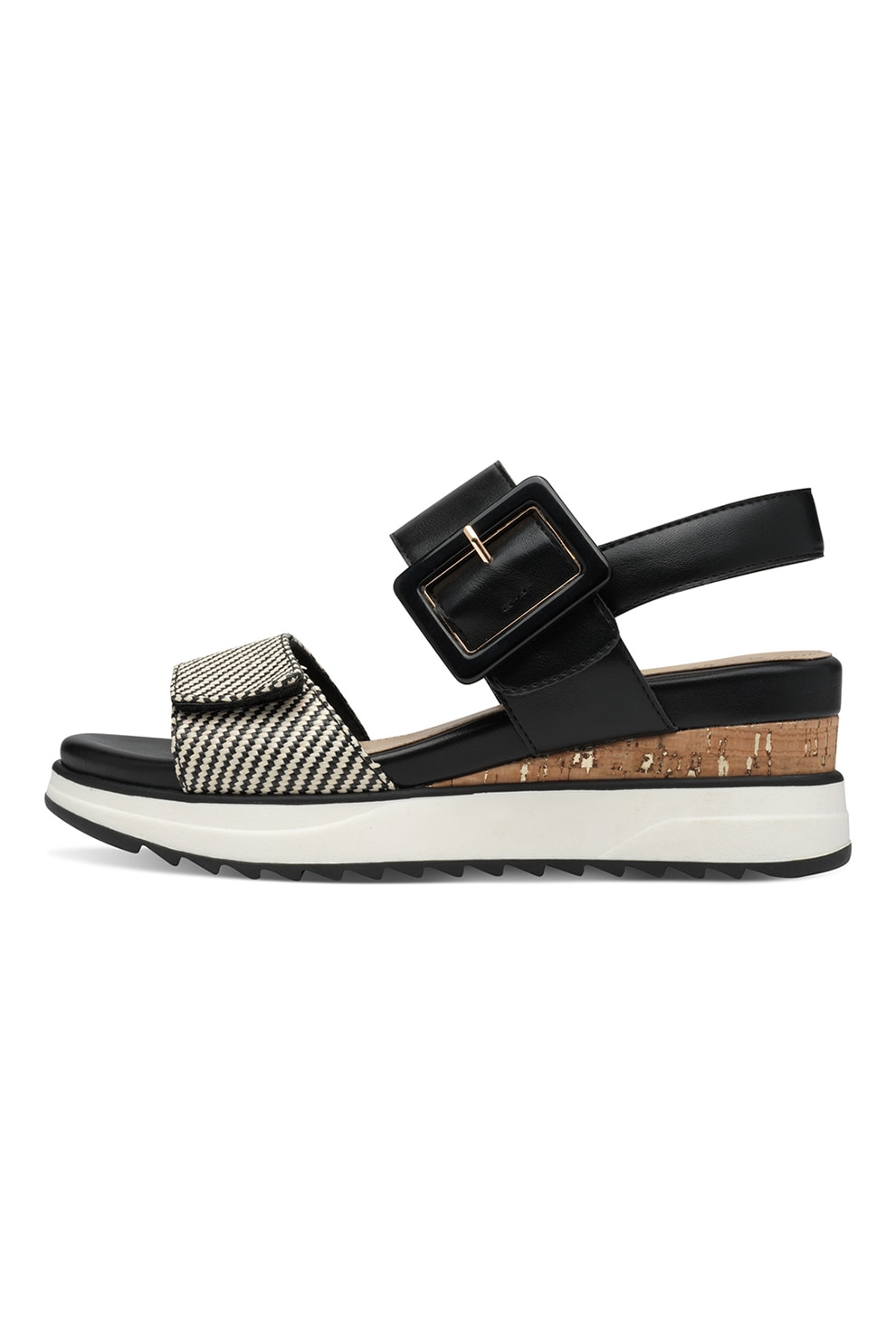 DOGO SHOES, Sandale din piele ecologica Abstract Outline, Negru