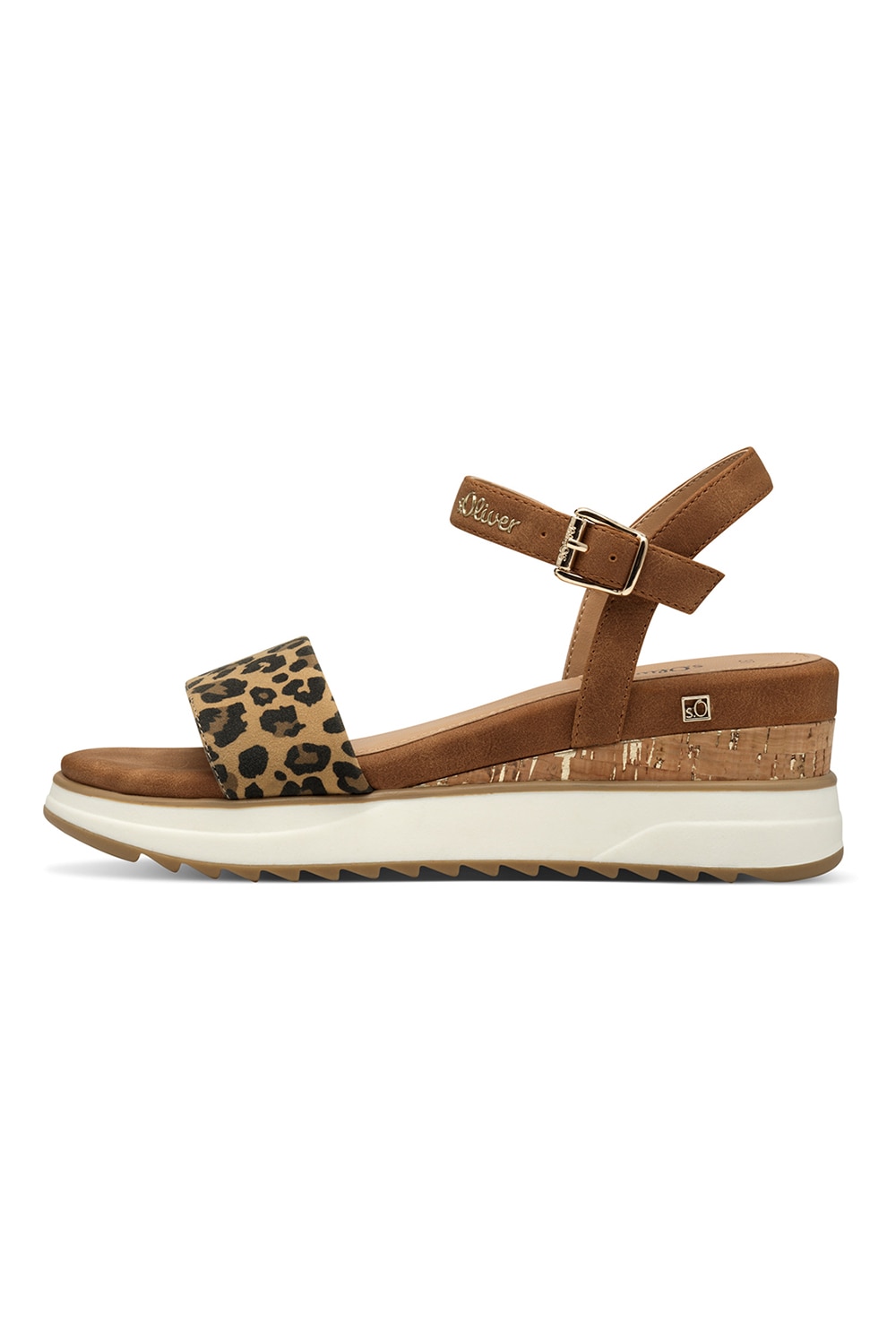 s.Oliver, Sandale wedge, Negru, Maro, 39