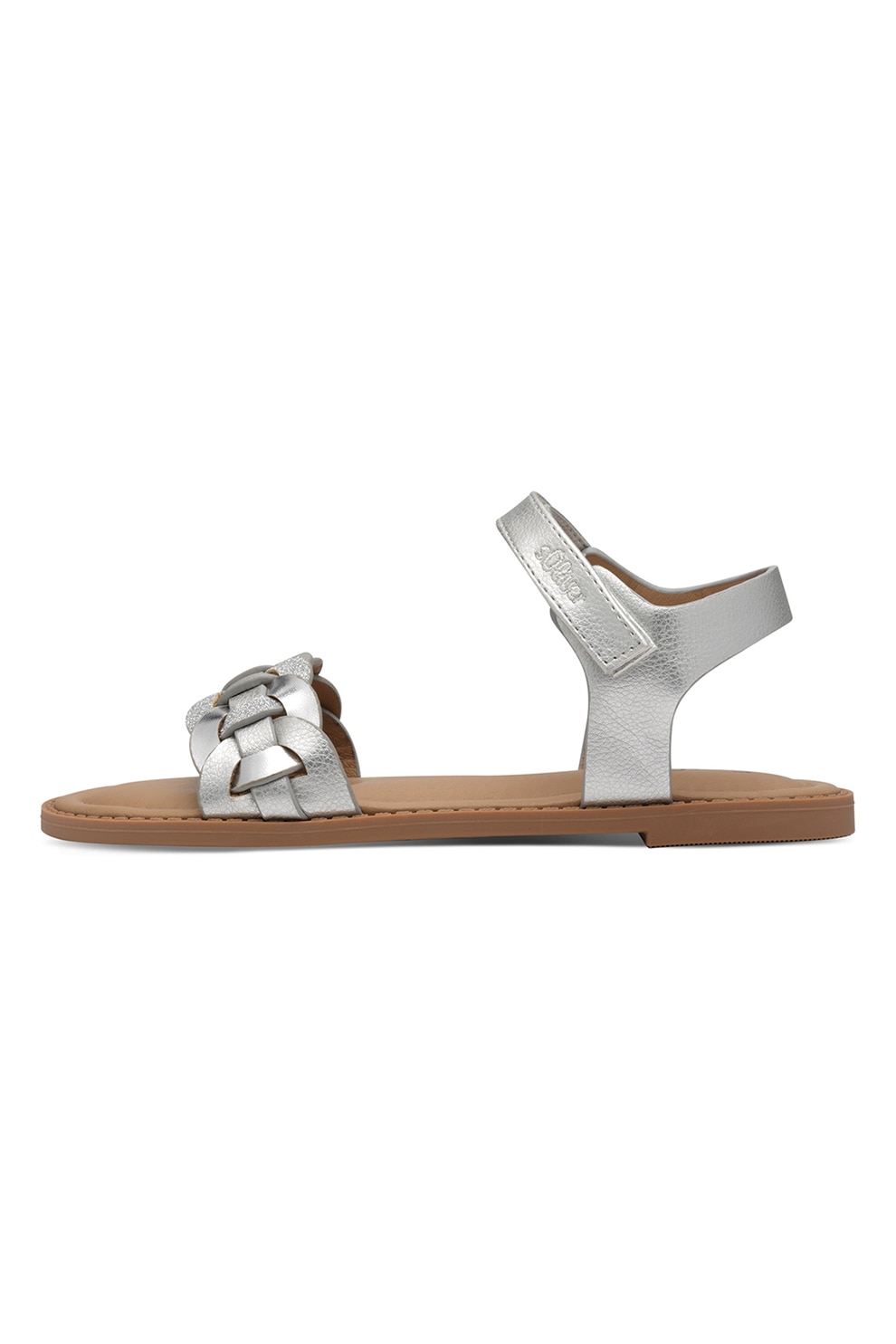 s.Oliver, Sandale flatform cu velcro, Argintiu, 32 EU