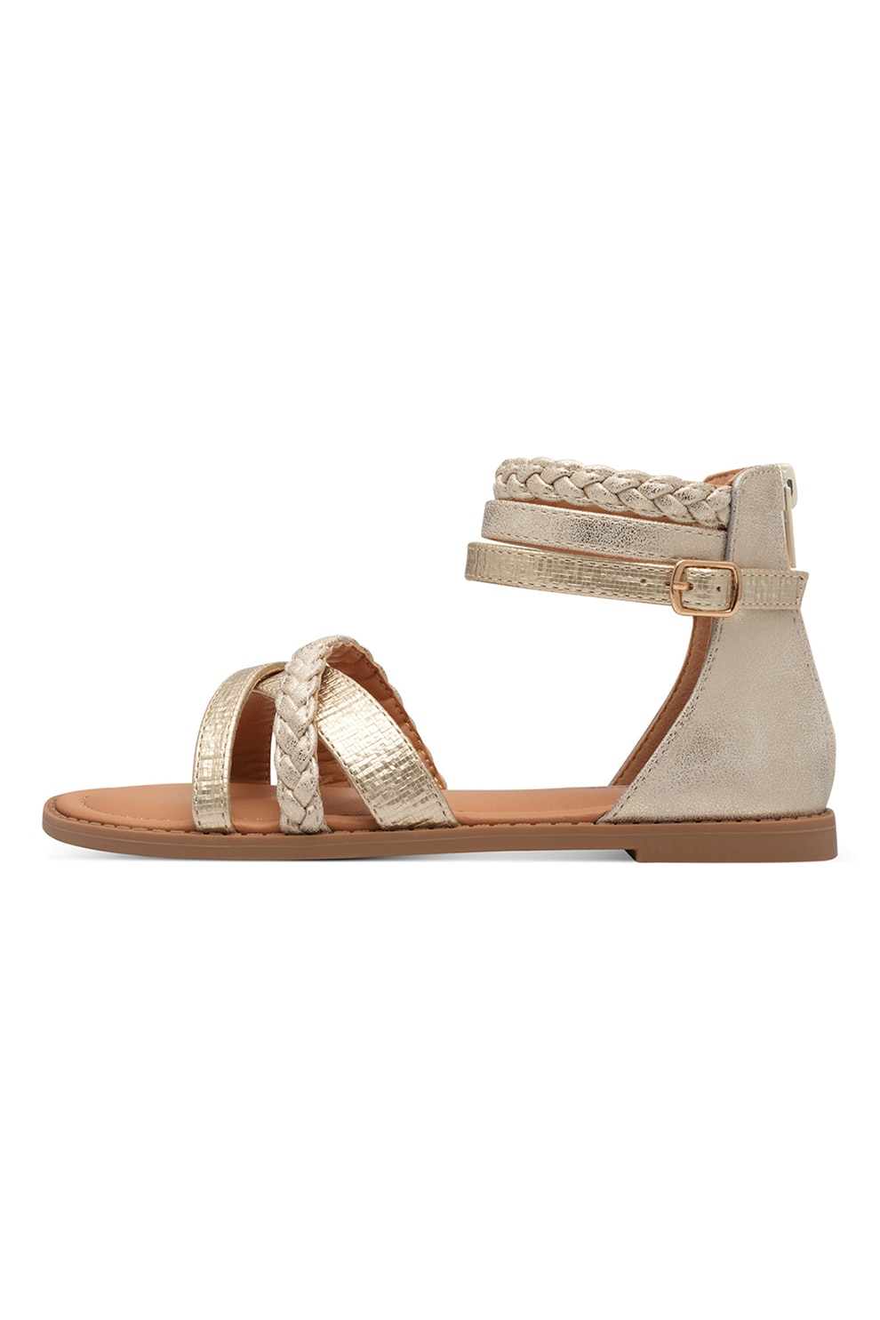 s.Oliver, Sandale flatform cu fermoar, Auriu, 33 EU