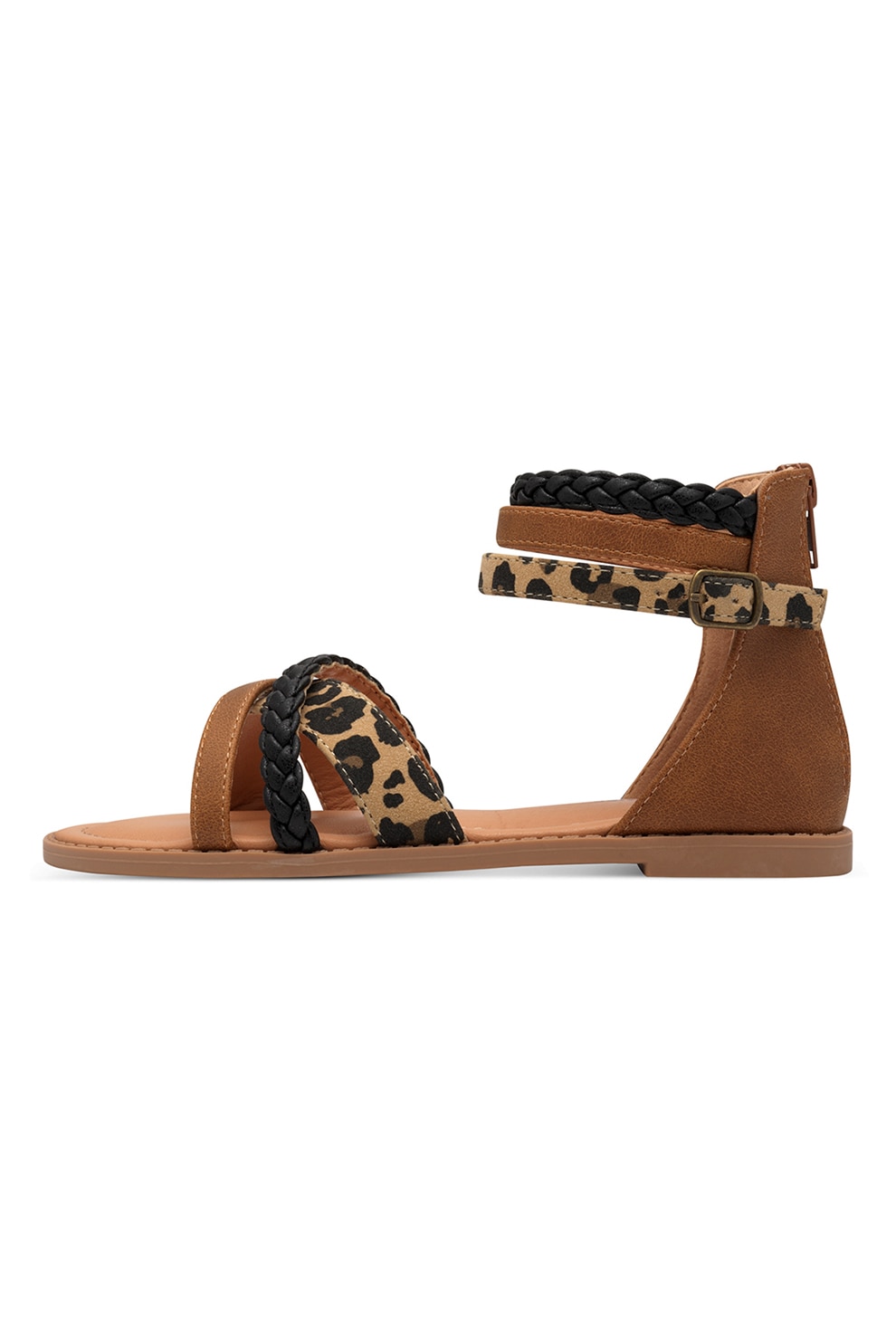 s.Oliver, Sandale flatform cu fermoar, Negru, Maro, 32 EU