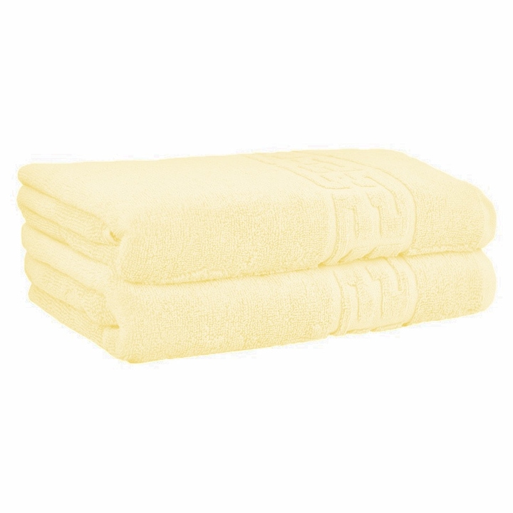 Кърпи за ръце Хотелски комплект 2 бр. Sueva®, Cream, 50x90 см, 100% памук, мека материя, хипоалергенна, гръцка шарка, съвместима с пералня и сушилня