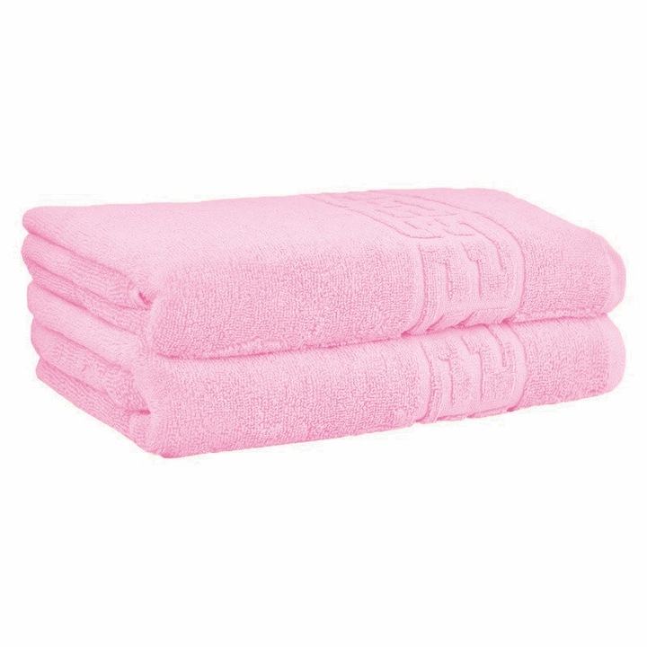 Хотелски кърпи за ръце комплект 2 бр. Sueva®, Pink, 50x90 см, 100% памук, мека материя, хипоалергенна, гръцка шарка, съвместима с пералня и сушилня
