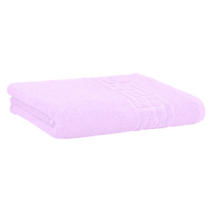 Хотелска кърпа за лице JIJU®, Lila, 50x90 см, 100% памук, мека, хипоалергенна, гръцки десен, съвместима с пералня и сушилня