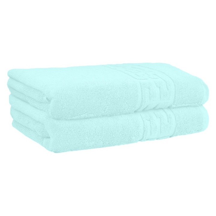 Хотелски кърпи за ръце комплект 2 бр. Sueva®, Baby Blue, 50x90 см, 100% памук, мека материя, хипоалергенна, гръцка шарка, съвместима с пералня и сушилня