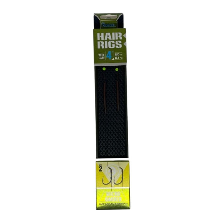 Set Carlige Gata Legate Nr.4 SMAX Hair Rigs cu Mini Penar Rig Box