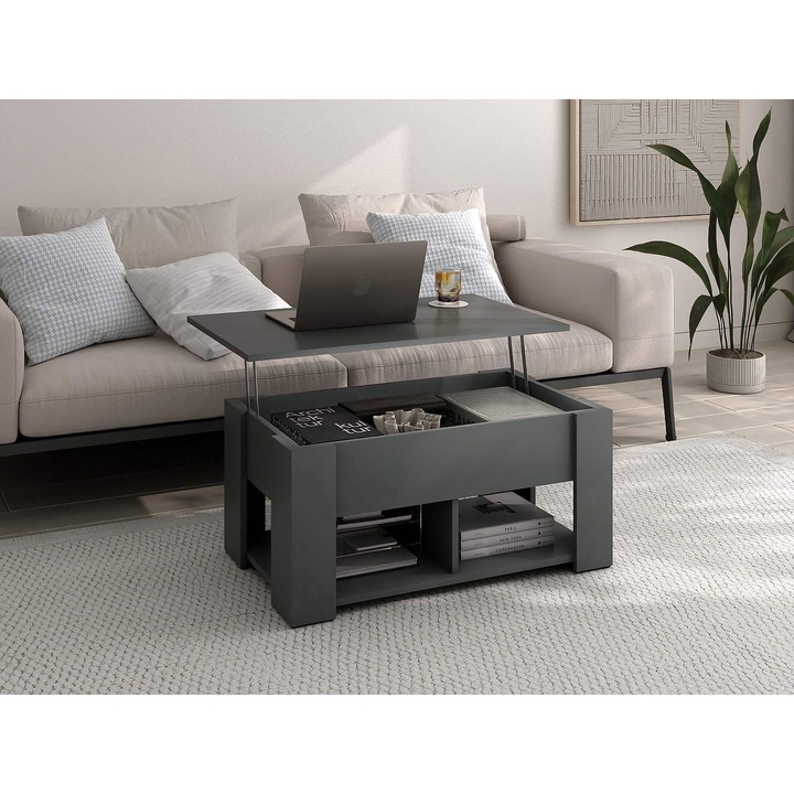 Masuta living LYNNE, melamina, anthracite, 88x54x40cm