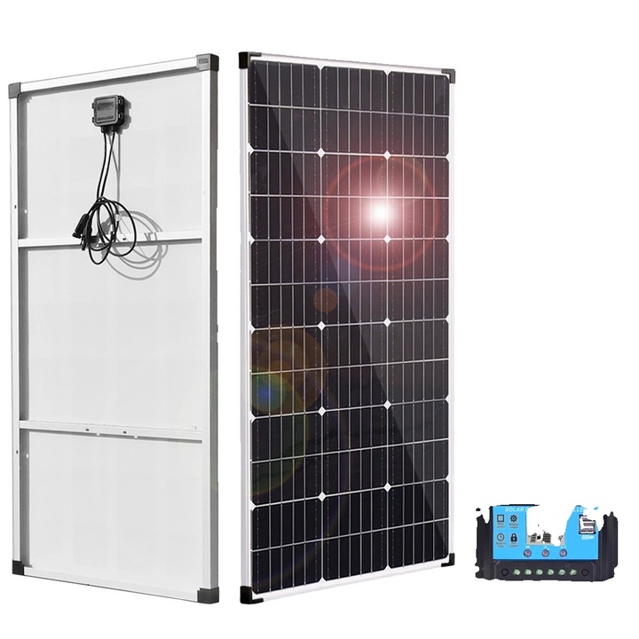 Panou solar 300W, set 2 bucati 150W, dimensiune 1050x530x25mm, eficienta 19.1%