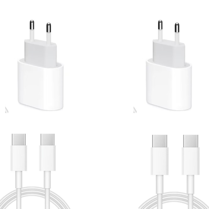 Set 4 buc, incarcare rapida, 2 buc USB-C, 20W si 2 cablu USB-CC, 67w, compatibil cu iPhone 16, 16pro, 16, 15promax, iPad Pro 2020
