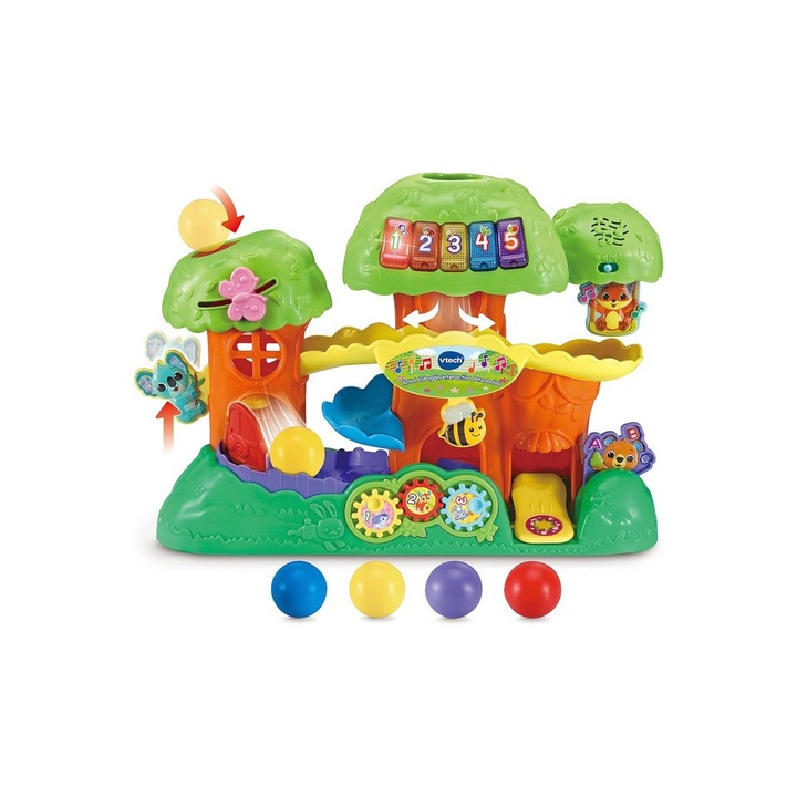 Интерактивна бебешка играчка, Slide Tree Launcher, испанска версия, 12-36 месеца, многоцветна, Vtech