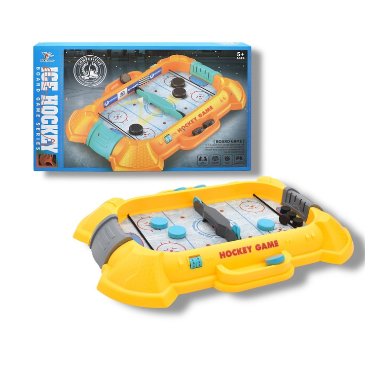 OEM Interaktív jégkorongasztal 2 játékos részére - matricákkal, eredményjelzővel és korongokkal, 27,7 cm