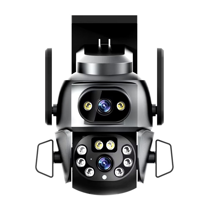 Camera de supraveghere Tuya Smart Dual Lens 3mp+3mp PTZ, Wifi, urmarire automata, detectare umana, audio bidirectional, vedere pe timp de noapte color