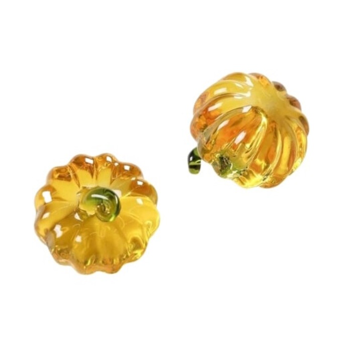 Sárga tökfigura, kristály, 5x5x4 cm, 105 g