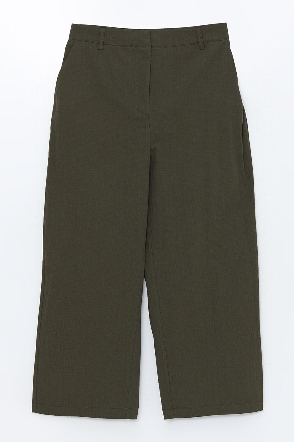 LC WAIKIKI, Pantaloni de bumbac cu croiala dreapta, Verde masliniu, 36