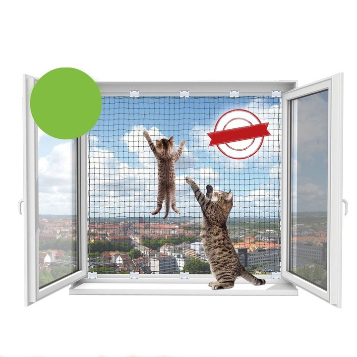 Plasa de protectie pentru pisici la ferestre Winblock Pets, 80 x 140 cm