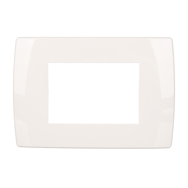 Rama decorativa tripla Tem Modul Soft, pentru aparataj modular, IP20, alba