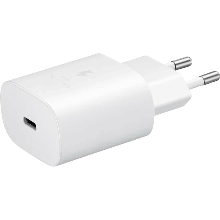 Sanyu Media 25W USB C Fast Charger за Samsung Galaxy S24 S23 S22 S21 Plus/FE/Ultra, Z Fold 5/6 5G, Z Flip 6/5, Note 20/10, A55 A54 A53 A35 A15 A14 A05s, бял