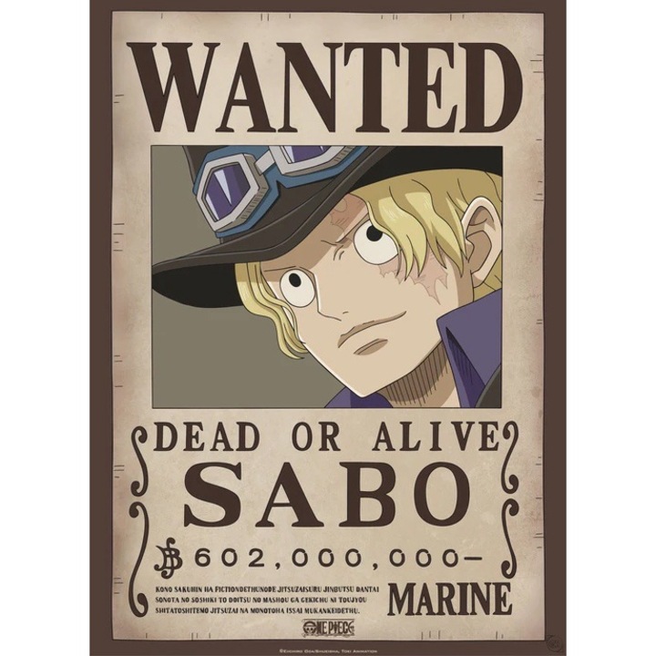Poster - One Piece - Wanted Sabo, Multicolor, 38 x 52 cm