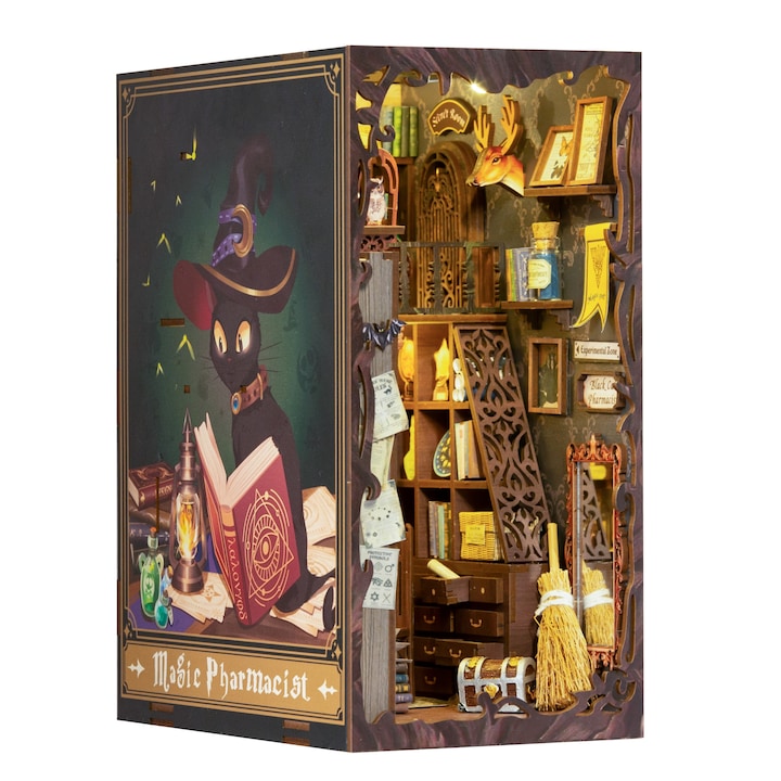 3D puzzle szett, DIY, Magic House, Cutebee, 282 db, LED világítással, +14 év