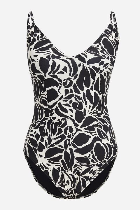LC WAIKIKI, Costum de baie intreg cu model, Alb/Negru