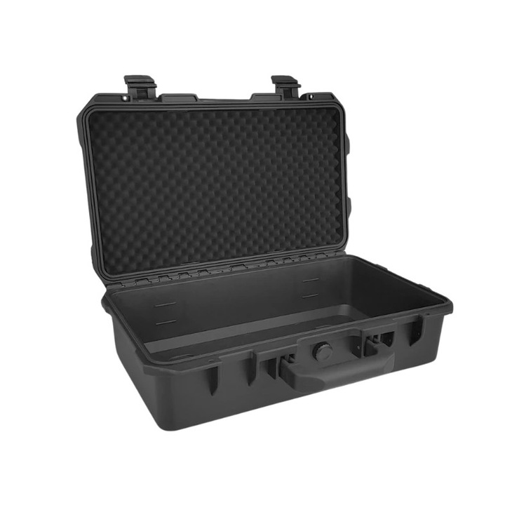 Légmentesen záródó bőrönd, Wist24, 560x355x180 mm, fekete, habszivacs párnázattal