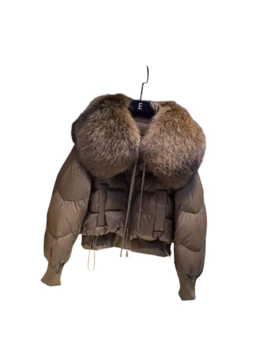 Ватирано яке с пълнеж от гъши пух с качулка, ELLERY, Кафяв, L