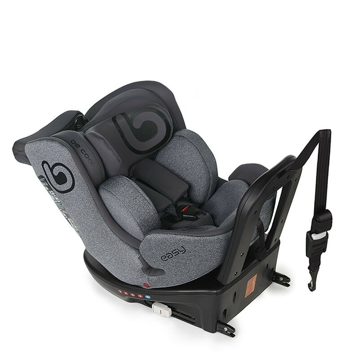 Столче за кола, Be Cool, Easy I-Size, въртене на 360 градуса, 40 - 150 см, 0 - 36 кг, С Isofix и Top Tether колан, Съответства на европейския стандарт за безопасност ECE R129, Антрацит