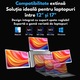 Monitor Extensibil si Portabil pentru laptop, Qova®, 3 Ecrane Full HD 1200P de 14" inch, sRGB 100%, monitoare pliabile si rotative 360°, Quad -screen compatibil cu laptopuri de 13"-17.3", Windows si MacOS, statie de lucru completa pentru multitasking
