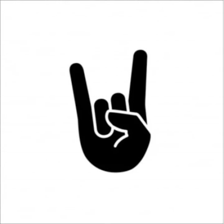 Sticker Auto Rock Hand, 26, 1 cm, Negru