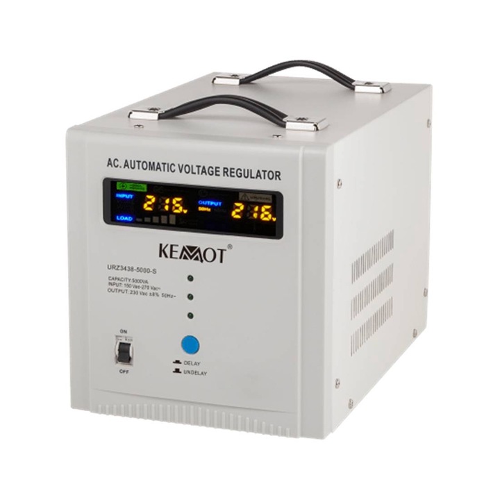 Stabilizator de tensiune URZ3438, Servomotor, Intrare 150VAC, 270VAC, Iesire 230VAC, 5000VA