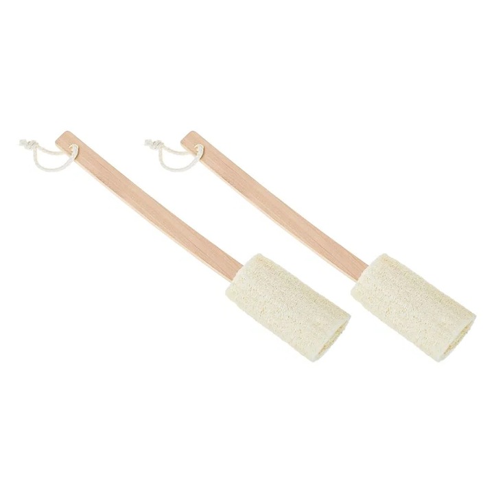 Комплект четка за гръб, Бамбук, Дръжка 41 см, 7x13 см, 2 броя