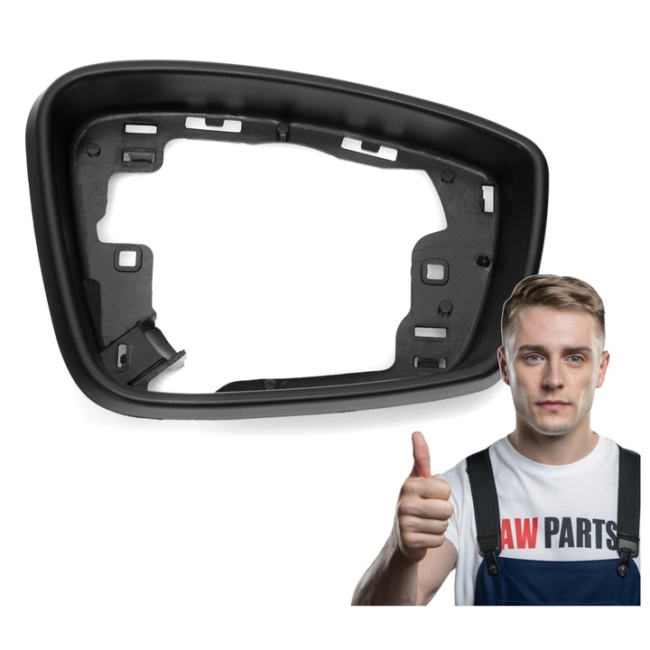 Rama carcasa oglinda dreapta, AWParts, Skoda Fabia III 2014-2021, Rapid, Seat Toledo 2016-, negru mat, calitate inalta, montaj usor