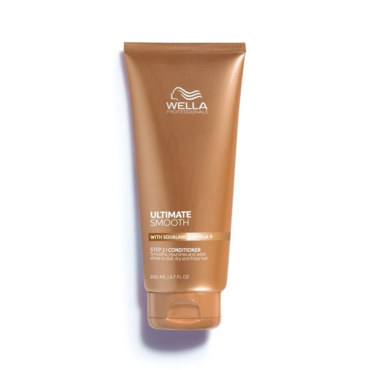 Балсам за коса Wella Professionals Ultimate Smooth, Хидратиращ, За суха и изтощена коса, Със сквалан и омега 9, С антистатичен ефект, 200 мл