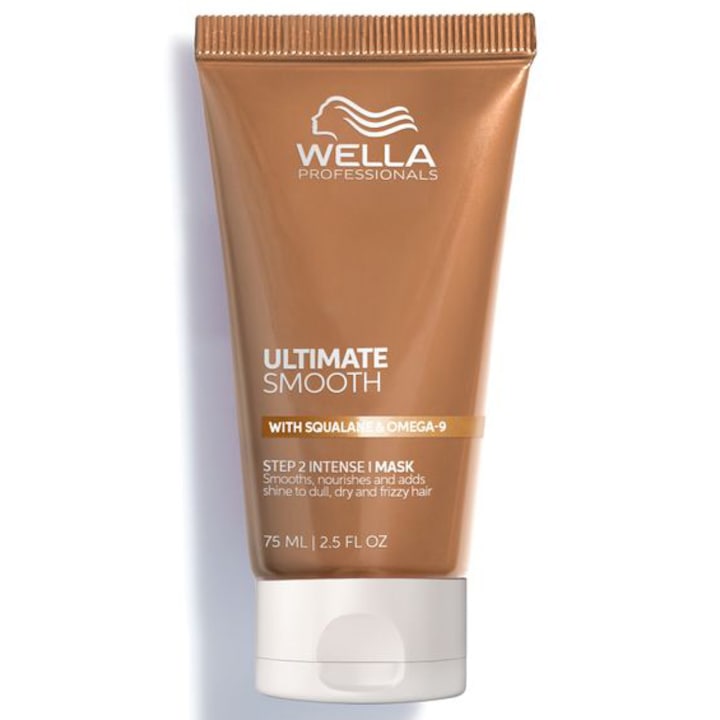Masca hidratanta pentru par uscat si lipsit de stralucire cu Squalane & Omega 9 Wella Professionals Ultimate Smooth cu efect anti-electrizare, 75 ml