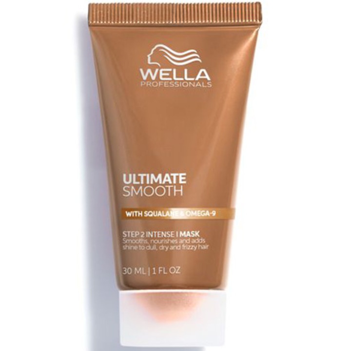 Masca hidratanta pentru par uscat si lipsit de stralucire cu Squalane & Omega 9 Wella Professionals Ultimate Smooth cu efect anti-electrizare, 30 ml